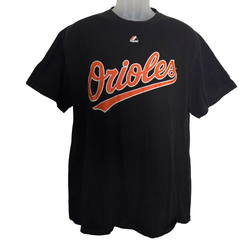 Majestic Orioles Black and Orange Machado #13 T-Shirt